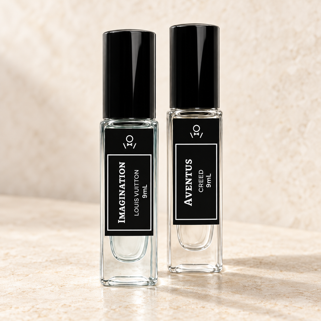 Elixir Imagination and Aventus 9 ml glass travel sprays